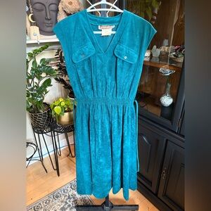 Vintage Joseph Ribkoff Teal Dress with Front Pockets